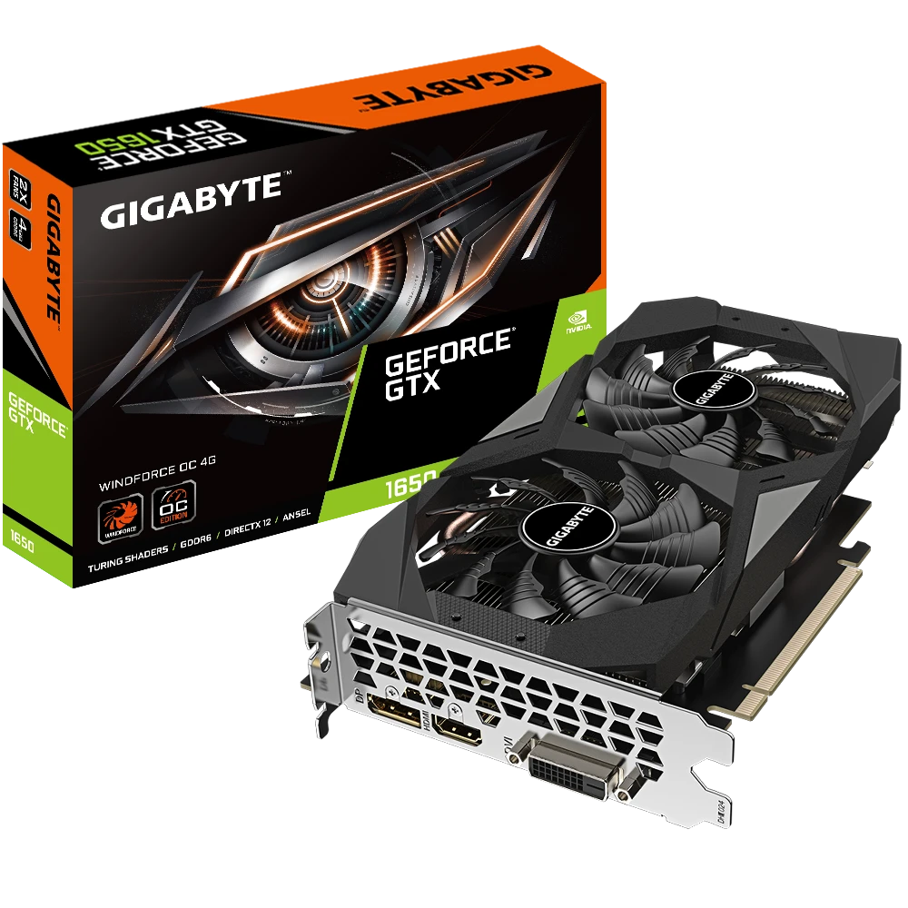 Gigabyte GeForce® GTX 1650 D6 WINDFORCE OC 4G  (Rev. 3.0)